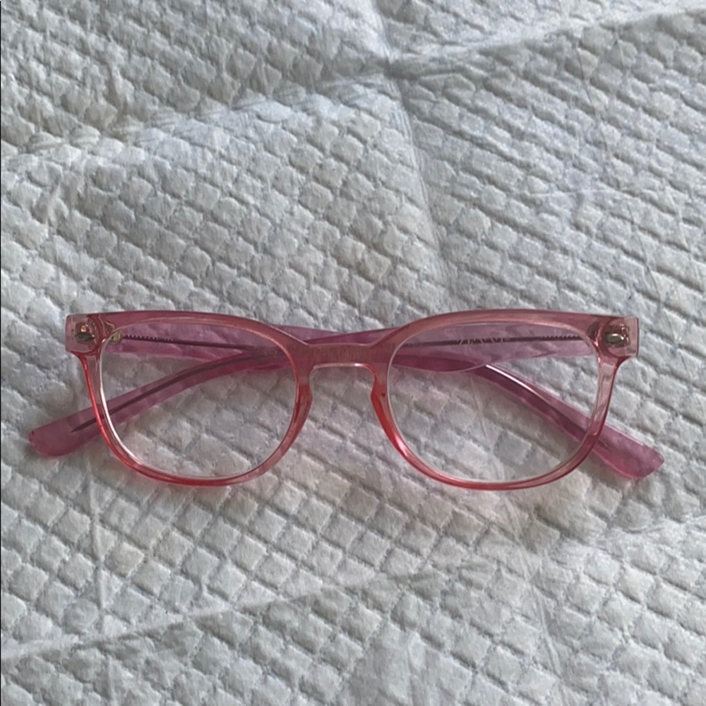 Translucent pink acetate frames